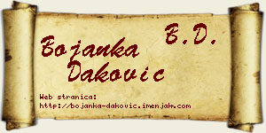 Bojanka Daković vizit kartica